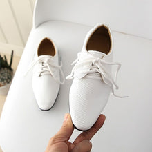 Load image into Gallery viewer, 2019 New Kids Genuine Leather Wedding Dress Shoes for Boys Brand Children Black Wedding Shoes Boys Formal Wedge Sneakers 21-36