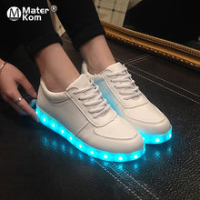 Load image into Gallery viewer, Size 27-46 Adult Unisex Womens&amp;Mens 7 Colors Kid Luminous Sneakers Glowing USB Charge Boys LED Shoes Girls Footwear LED Slippers