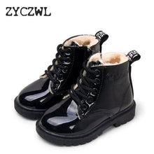 Load image into Gallery viewer, KIDS SHOES Rubber Boots Children Patent Leather Botas Boys Girls Waterproof Plush Snow Boots Toddler Sneakers Boots