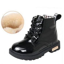 Load image into Gallery viewer, KIDS SHOES Rubber Boots Children Patent Leather Botas Boys Girls Waterproof Plush Snow Boots Toddler Sneakers Boots