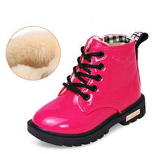 Load image into Gallery viewer, KIDS SHOES Rubber Boots Children Patent Leather Botas Boys Girls Waterproof Plush Snow Boots Toddler Sneakers Boots