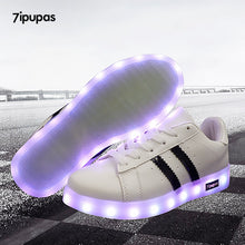 Load image into Gallery viewer, 7ipupas 11 Colors Unisex Led shoes Fashion couple led luminous sneakers Zapatos Hombre Led Light Shoe kids boy girl glowing shoe