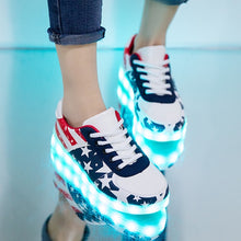 Load image into Gallery viewer, 7ipupas 11 Colors Unisex Led shoes Fashion couple led luminous sneakers Zapatos Hombre Led Light Shoe kids boy girl glowing shoe