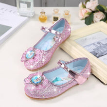 Load image into Gallery viewer, HaoChengJiaDe Kids Girls Wedding Dress Shoes Children Princess Shoes Bowtie Purple Leather Shoes For Girls Casual Shoes Flat