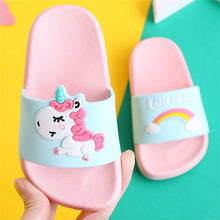 Load image into Gallery viewer, Unicorn Slippers For Boy Girl Cartoon Rainbow Shoes 2019 Summer Todder Flip Flops Baby Indoor Slippers Beach Swimming Slipper
